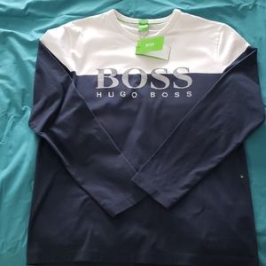 Hugo Boss long sleeved cotton T-shirt with Logo